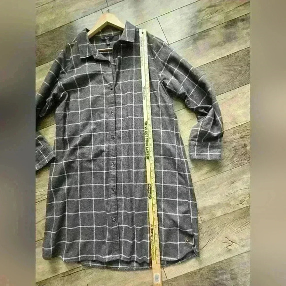 HATLEY large Grey 💯 Cotton women's shirt dress - Picture 8 of 15